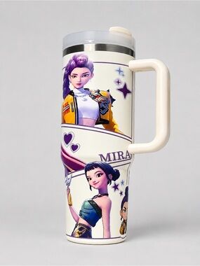 KPOP Demon Hunters Character Tumbler – Handle Cup with Straw & Lid 40 oz